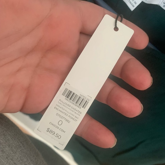 Chico's Deep Green Knit Pullover Sweater - Picture 5 of 6